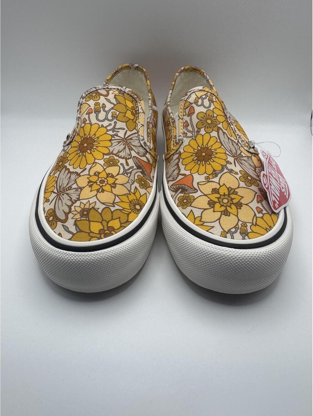 Vans UltraCush Floral Hippie Mustard Slip-On Sneakers
